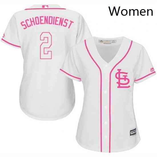 Womens Majestic St Louis Cardinals 2 Red Schoendienst Authentic White Fashion Cool Base MLB Jersey